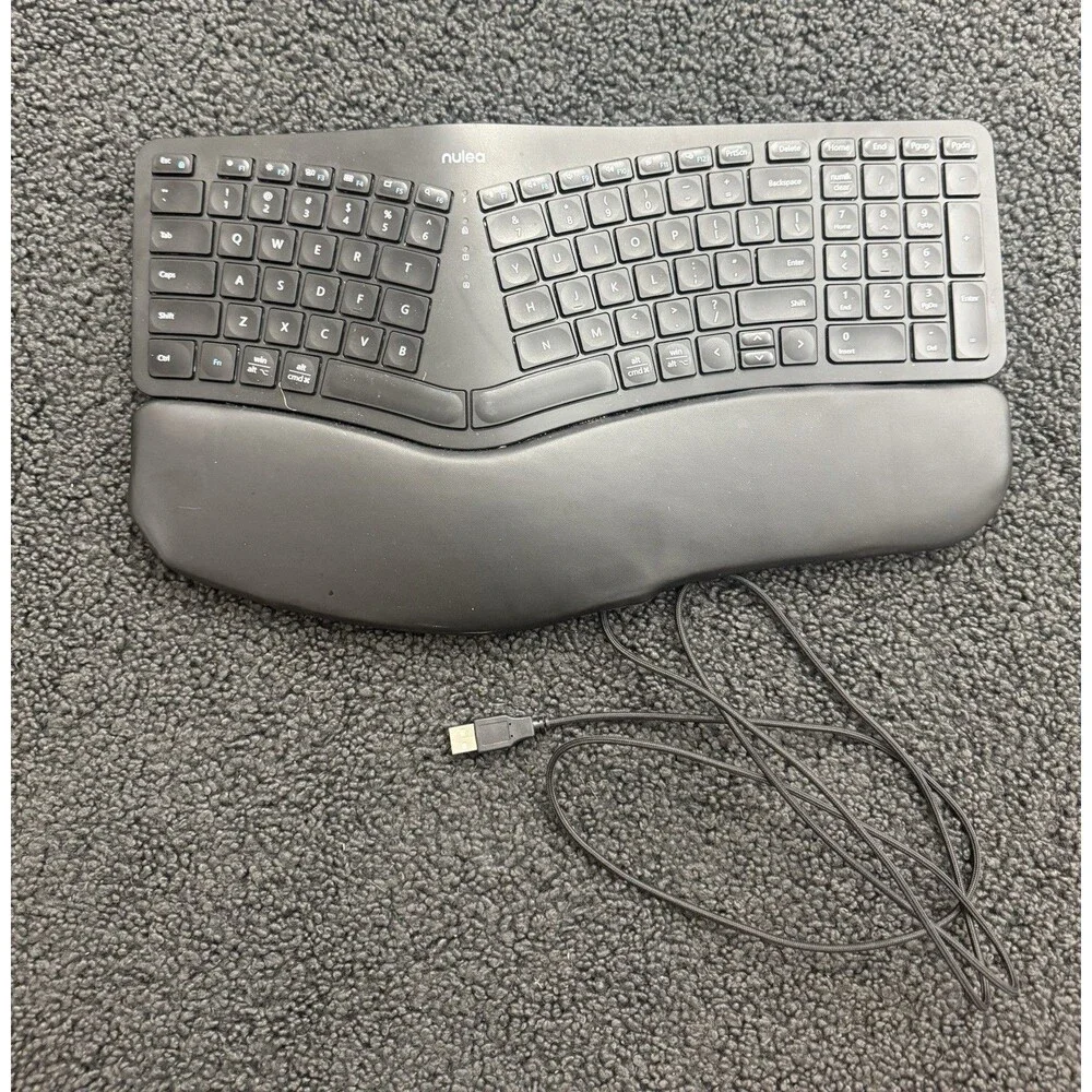 Nulea HD315 Wireless Ergonomic Keyboard w/ Wrist Wrest Numeric Keypad